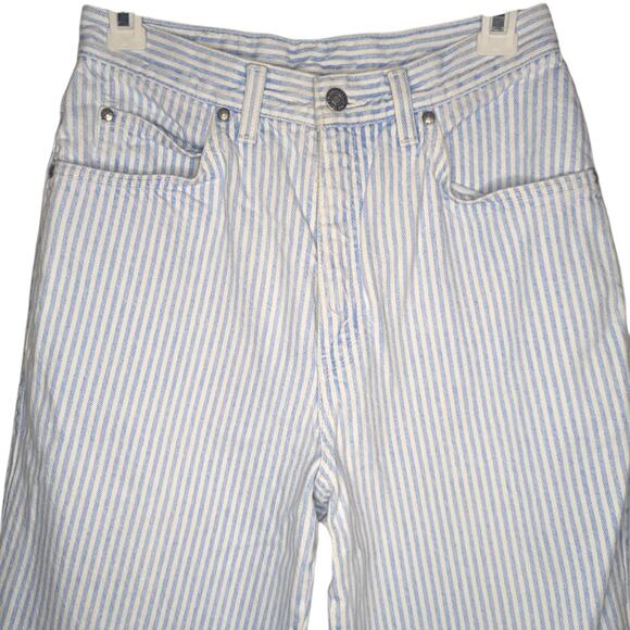 Levi's Native Blue Rare Vintage 80's Railroad Stripe Tapered Leg Jeans, Size 10 - Picture 2 of 5